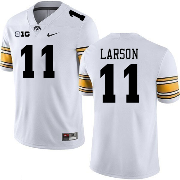 Men #11 Drew Larson Iowa Hawkeyes College Football Jerseys Stitched-White